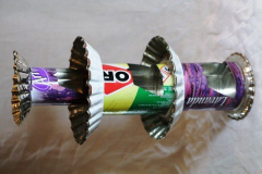 Objets en canettes de soda recyclées